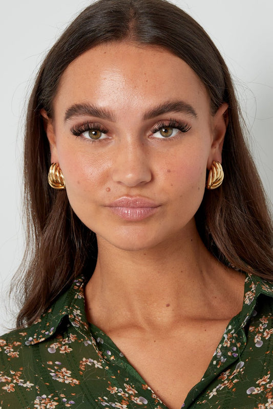 Gevlochten Goudkleurige Oorknopjes