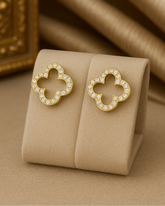 Clover Oorbellen Goldplated