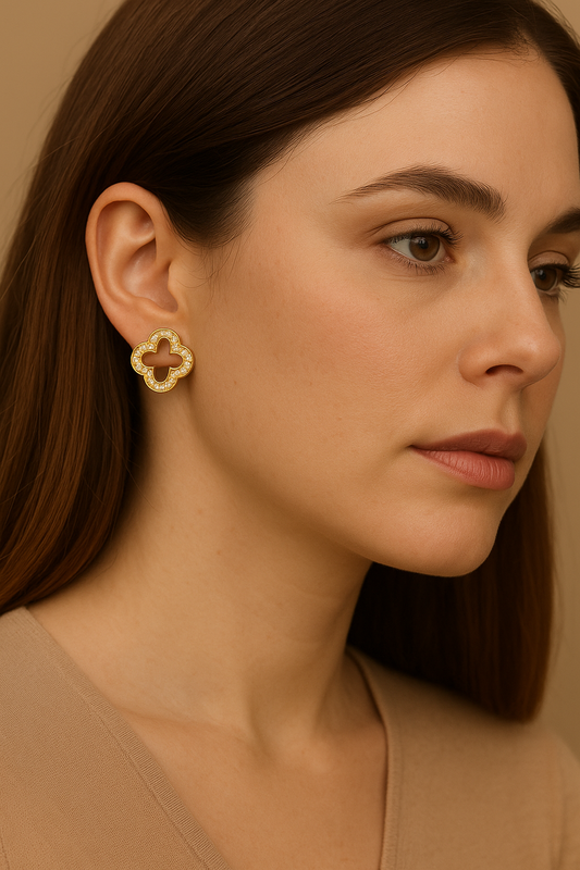 Clover Oorbellen Goldplated