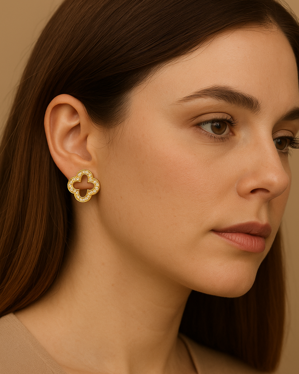 Clover Oorbellen Goldplated