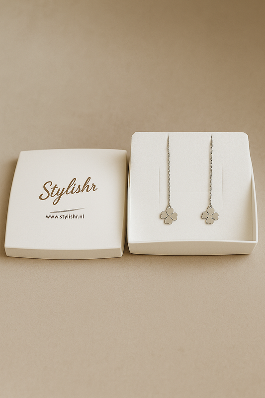 Lange Klaveroorhangers Zilver