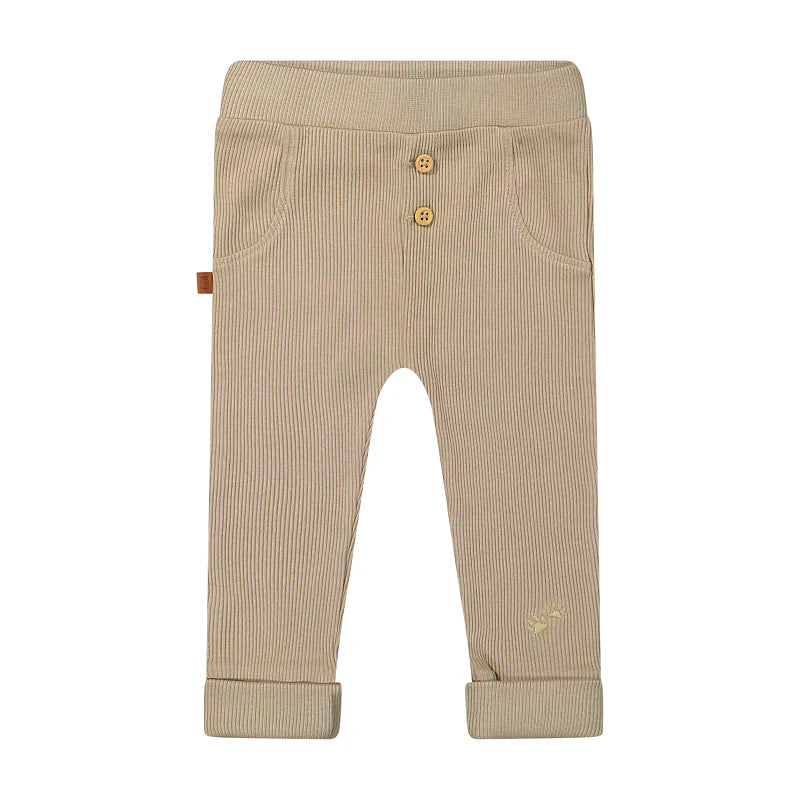 Baby Ribbroek Taupe - Organic