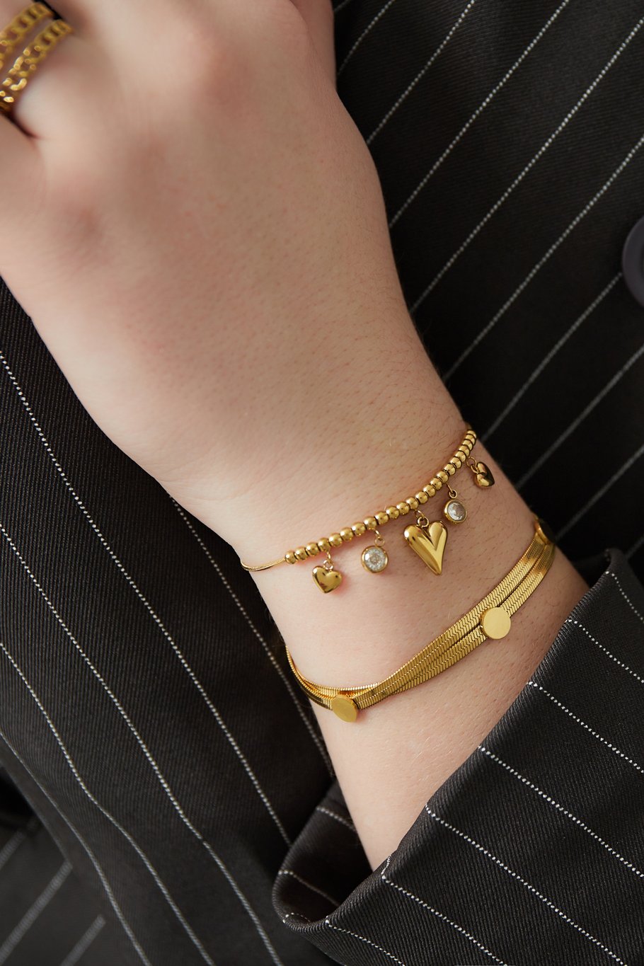 Gleaming Heart Armband Goud