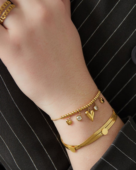 Gleaming Heart Armband Goud