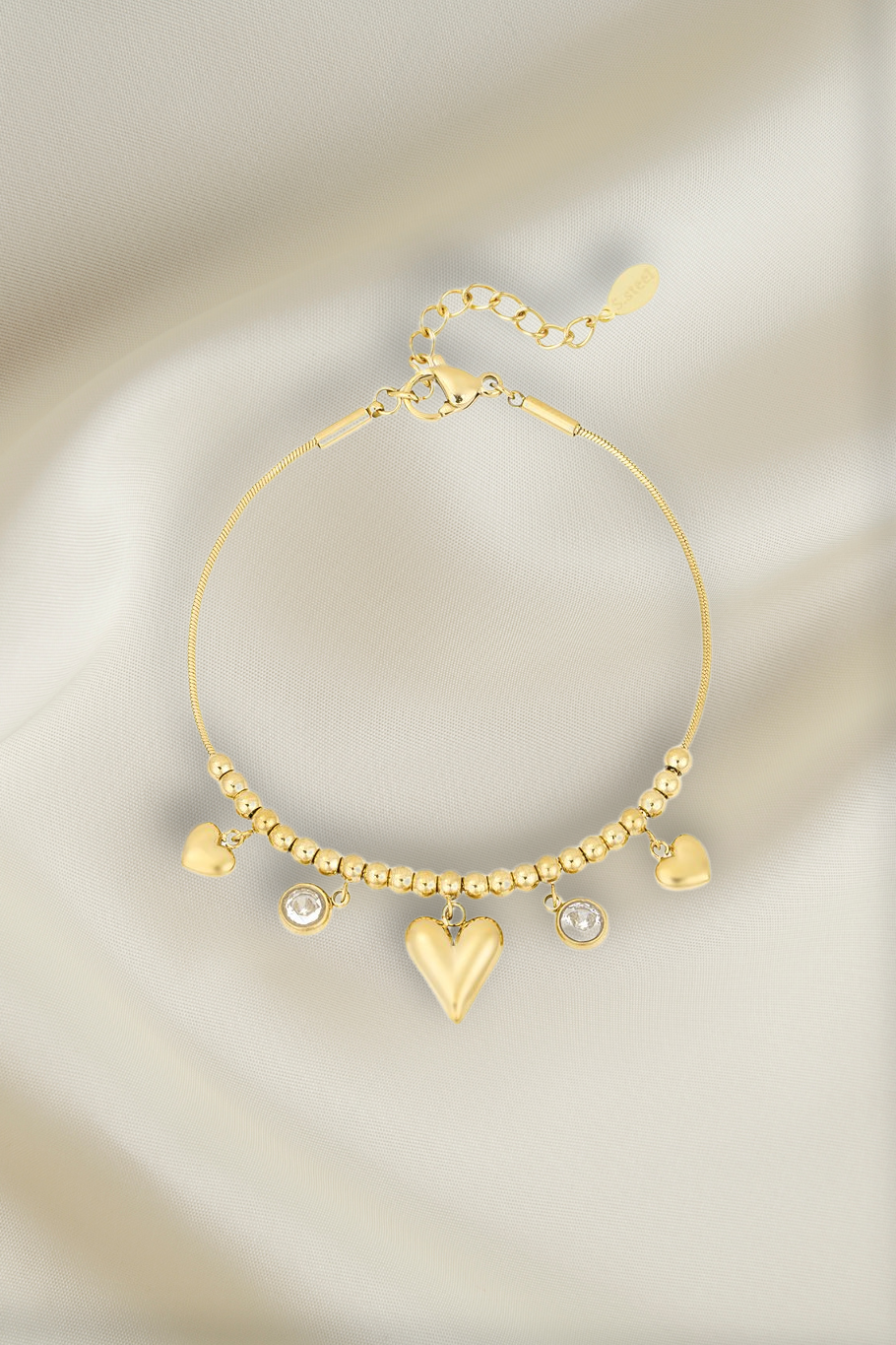 Gleaming Heart Armband Goud
