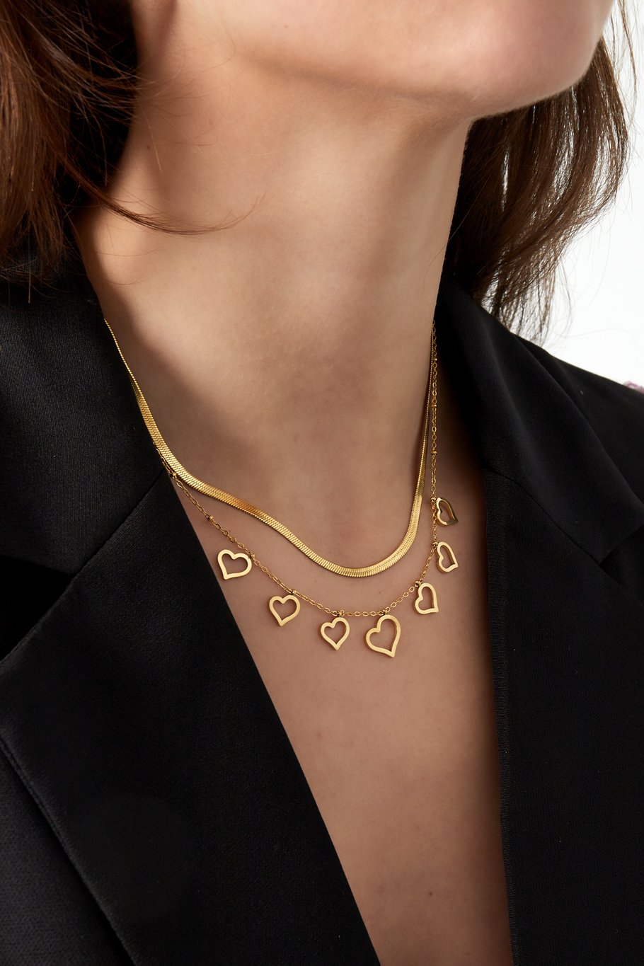 Chunky Heart Ketting Goud