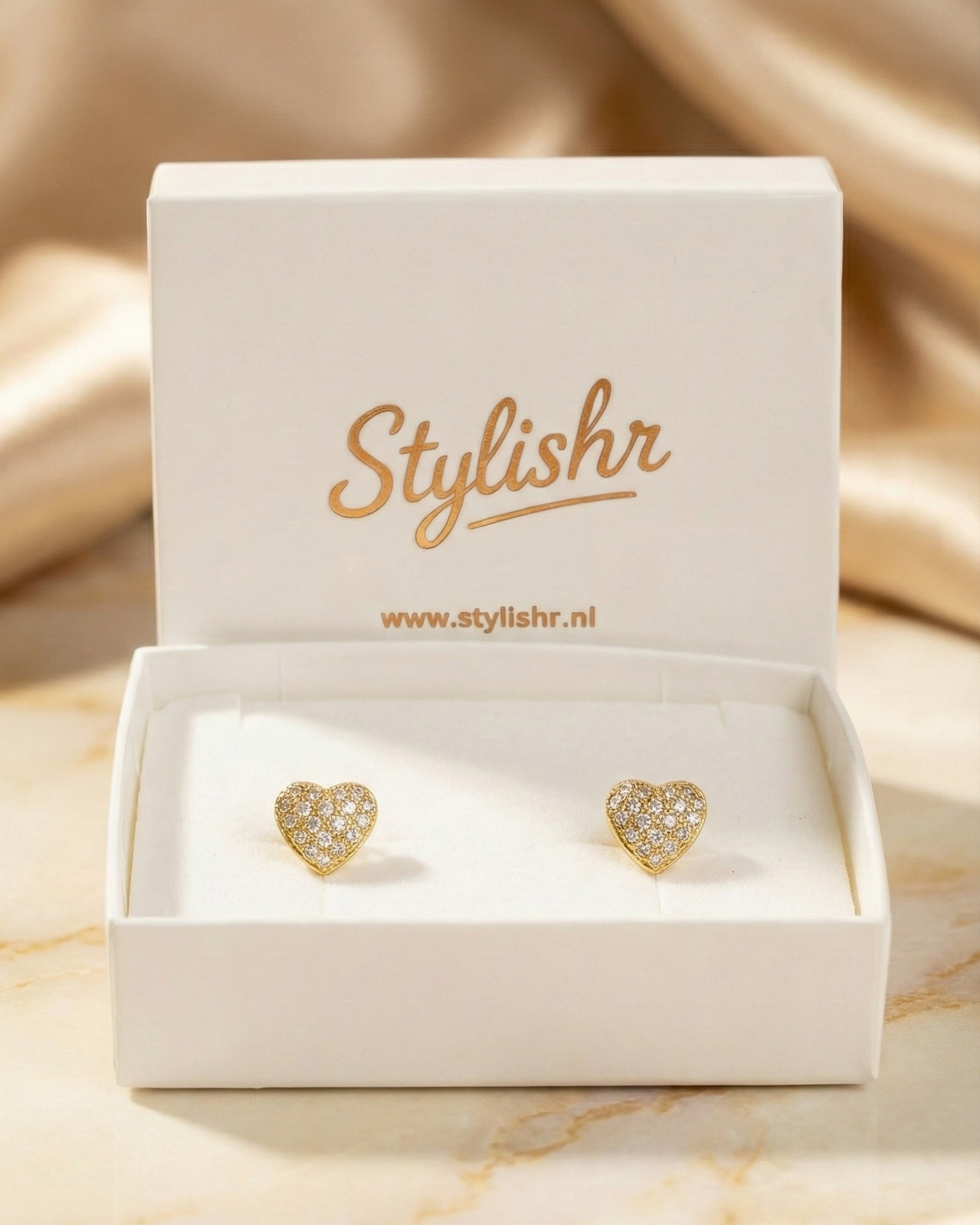 Gold Plated Hart Oorbellen