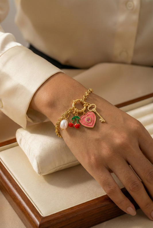 Heart DIY Armband met Bedels