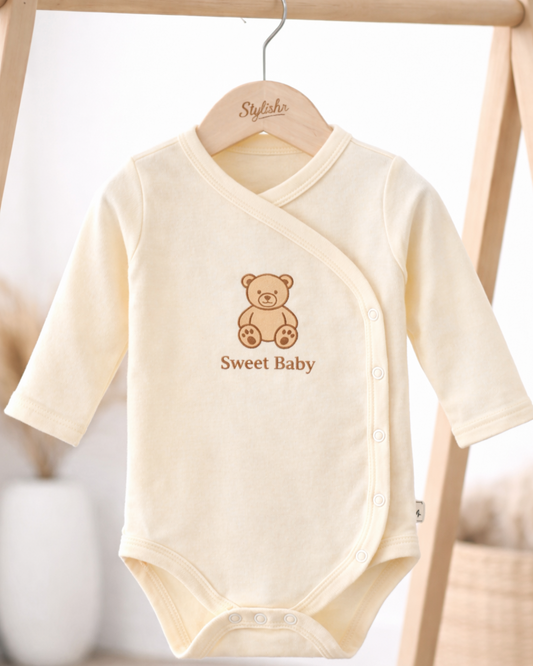 Baby Overslag Romper Crème Sweet Baby 100% Katoen
