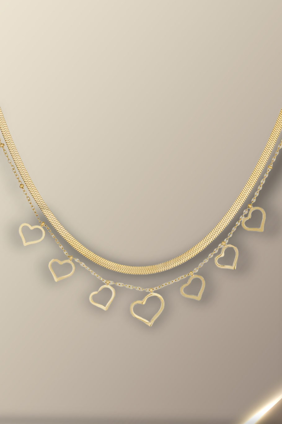 Chunky Heart Ketting Goud