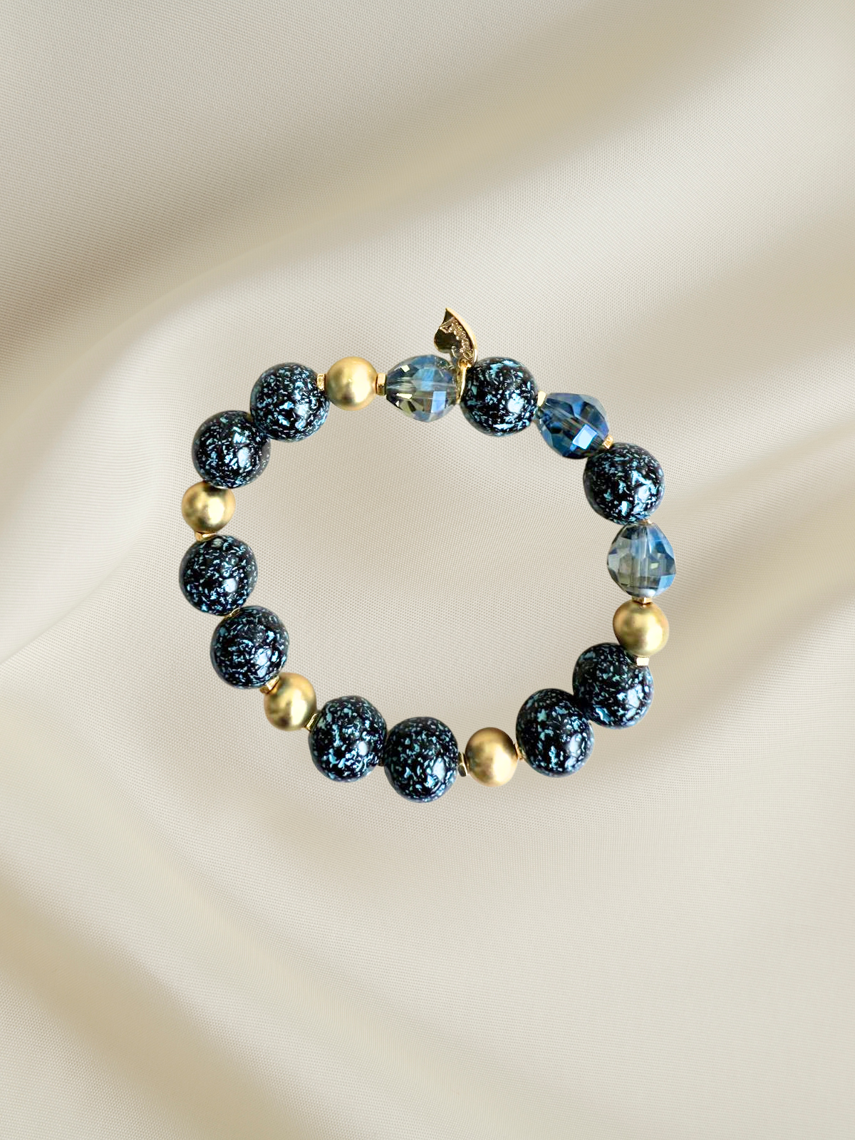 Blauw-Gouden Kralenarmband