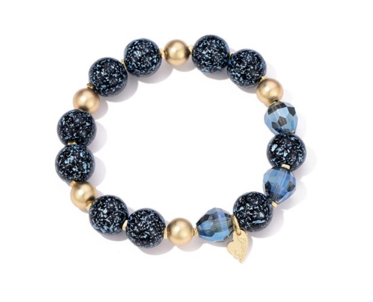 Blauw-Gouden Kralenarmband
