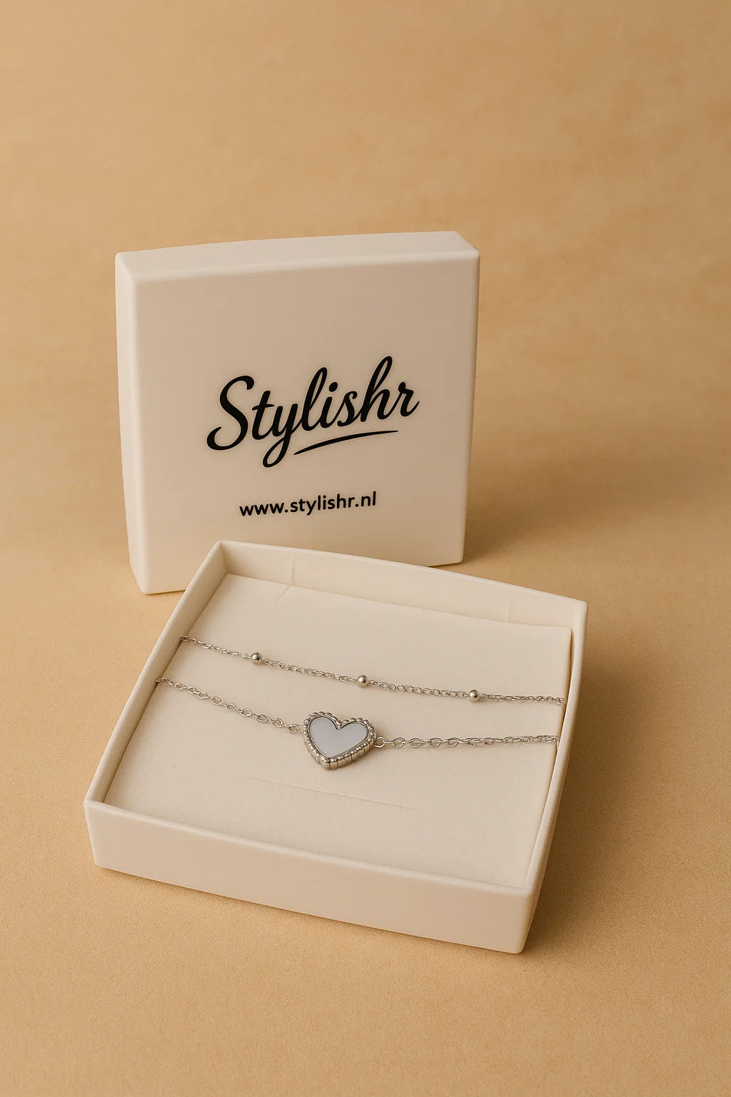 Hart armband dubbel Zilver