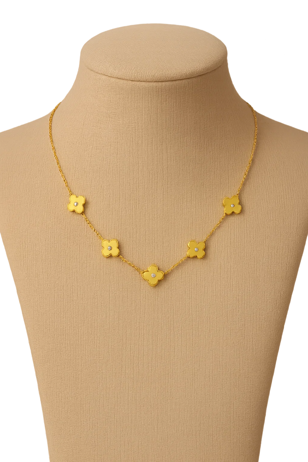 Clover Ketting Met Tsjechisch Kristal