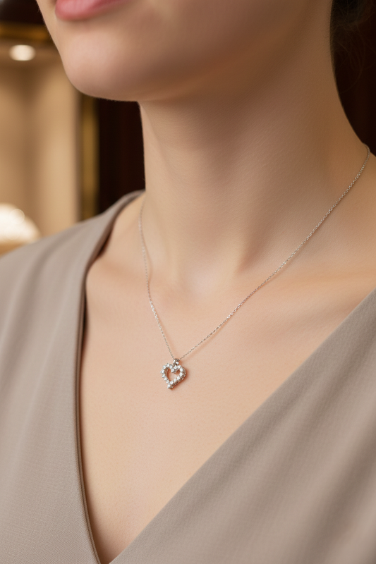 Blissful Heart Ketting Zilver