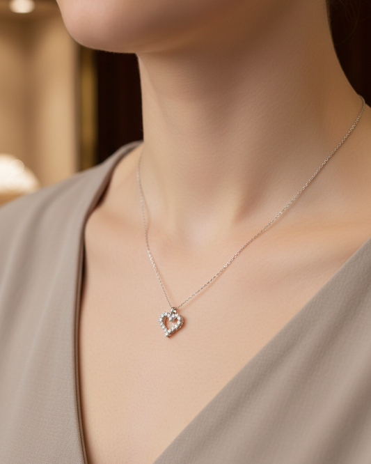 Blissful Heart Ketting Zilver