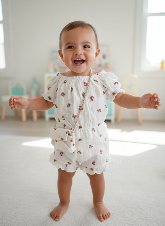 Meisjes Zomerset – Kersenprint Top en Short