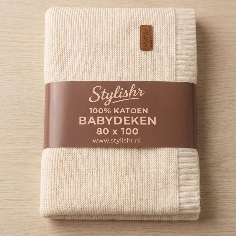 Babydeken van 100% katoen met de Stylishr-band