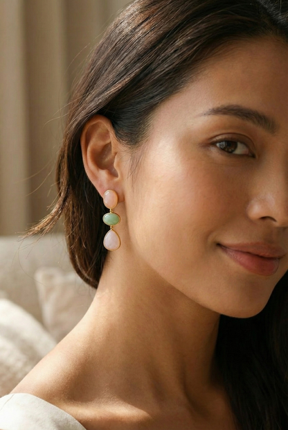 Oorbellen met pastelstenen