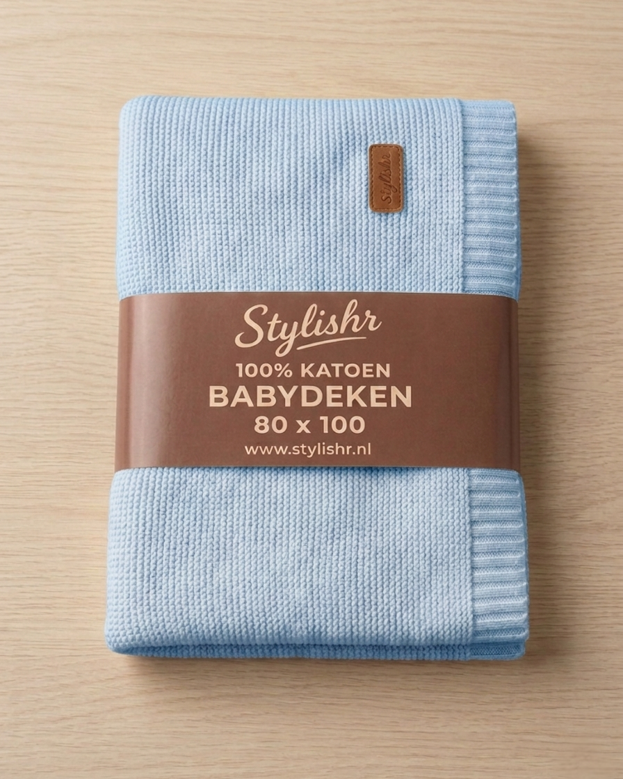 Babydeken Blauw 100% Katoen
