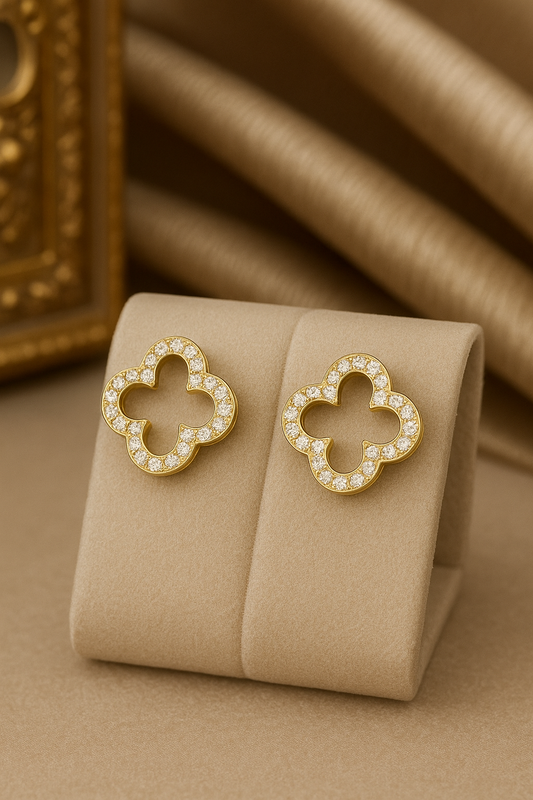 Clover Oorbellen Goldplated