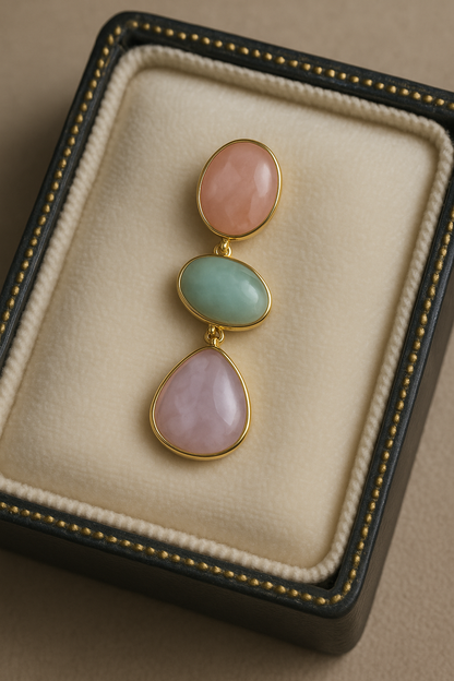 Oorbellen met pastelstenen