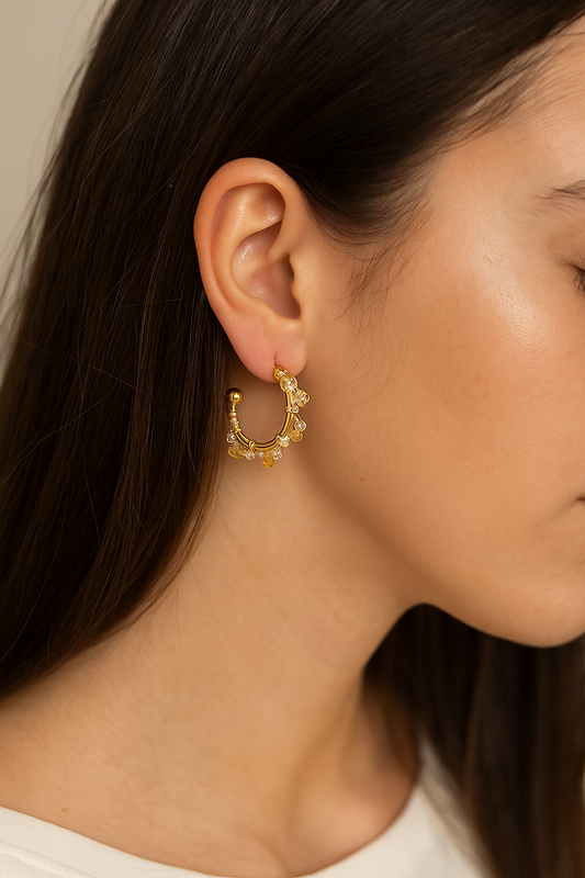 Goudkleurige Halfronde Oorbellen