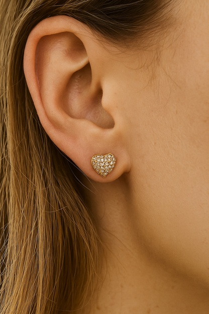 Gold Plated Hart Oorbellen