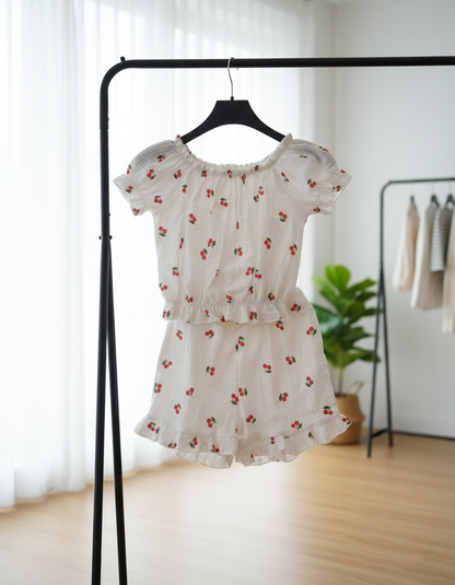 Meisjes Zomerset – Kersenprint Top en Short
