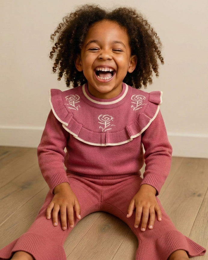 Meisjes Set met Rozen & Ruches