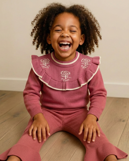 Meisjes Set met Rozen & Ruches