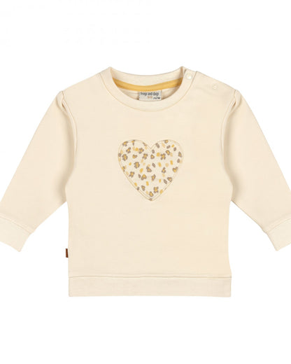 Baby Sweater Leo Crème met Hartje