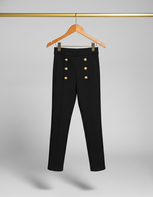 Broek High Waist Gouden Knopen