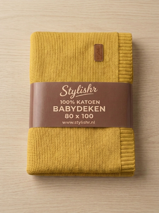 Babydeken Oker Geel 100% Katoen