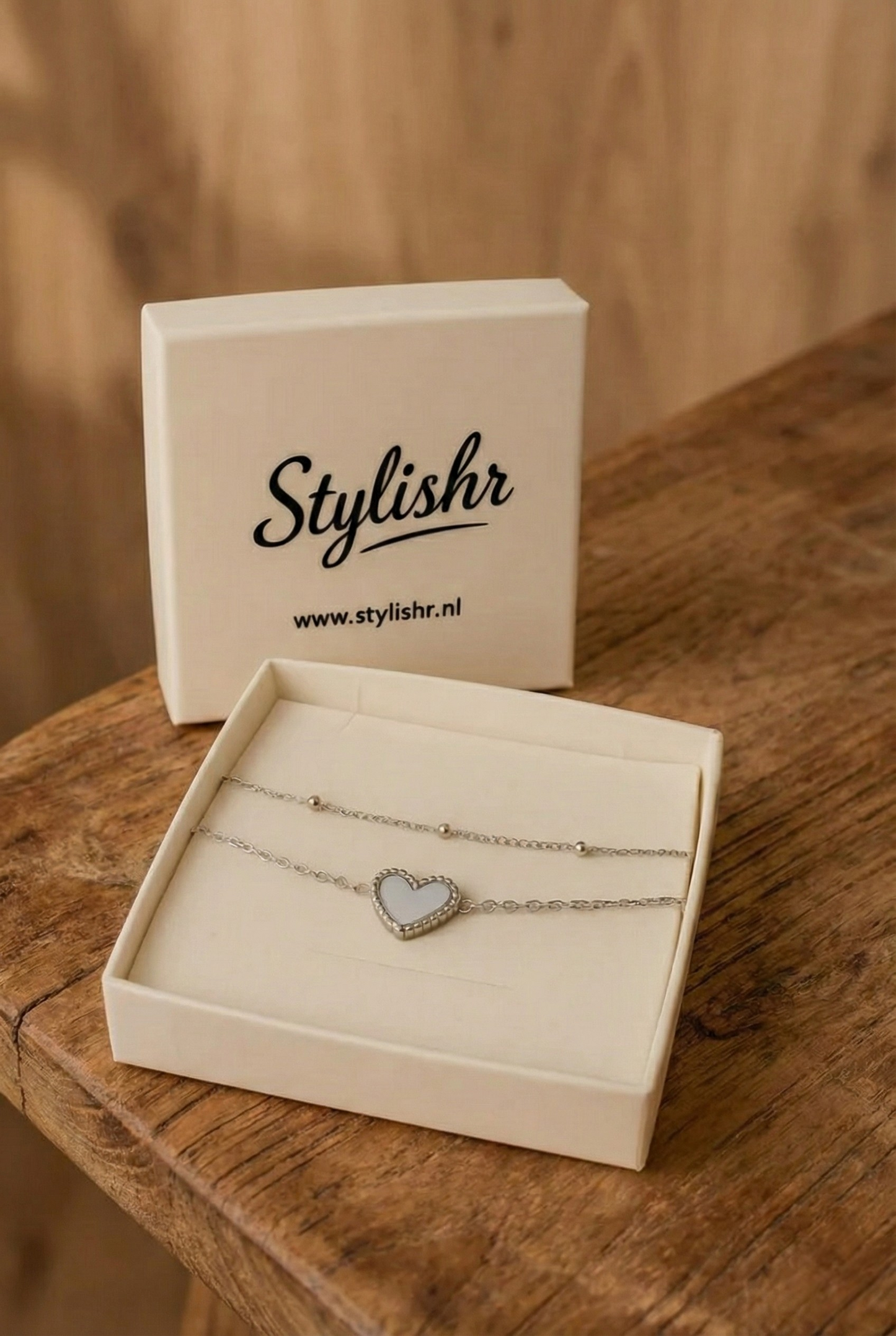 Hart armband dubbel Zilver