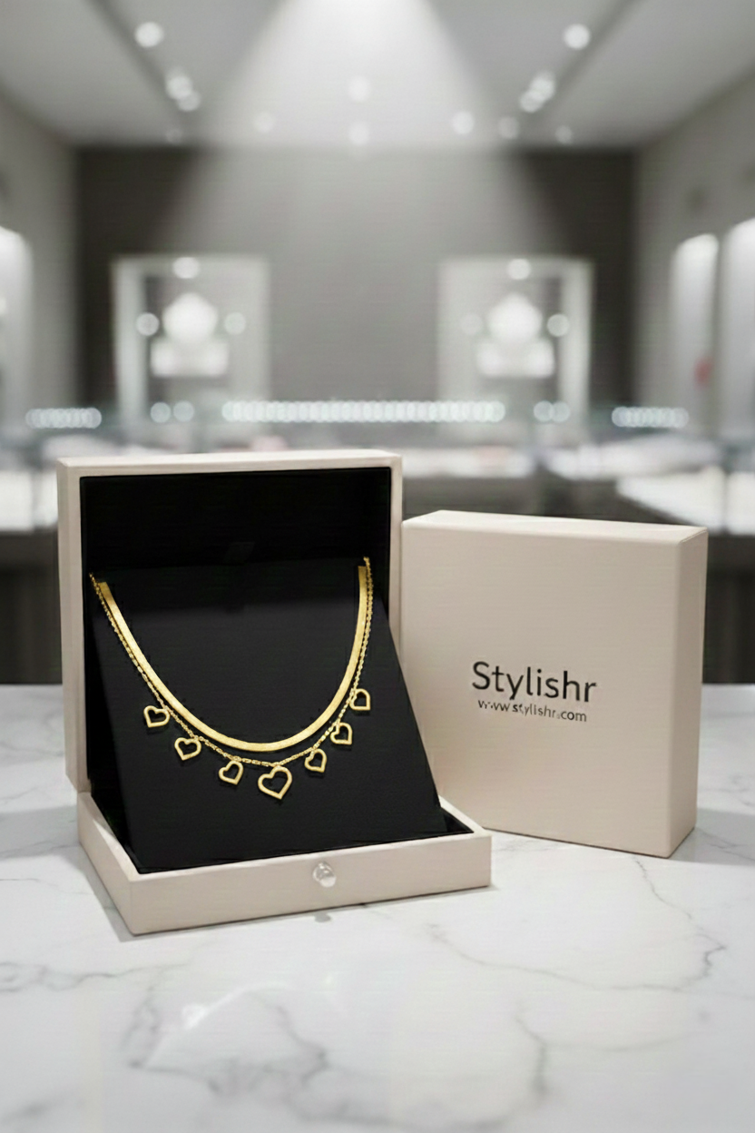 Chunky Heart Ketting Goud