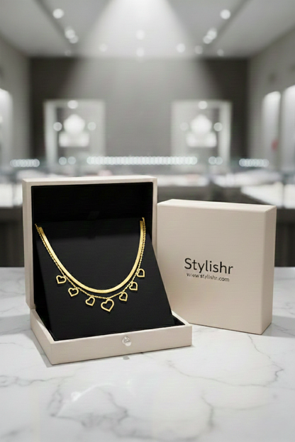 Chunky Heart Ketting Goud