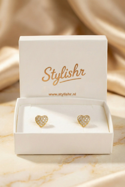 Gold Plated Hart Oorbellen