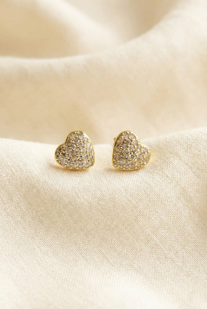 Gold Plated Hart Oorbellen