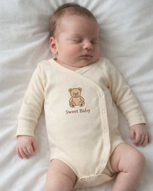 Baby Overslag Romper Crème Sweet Baby 100% Katoen
