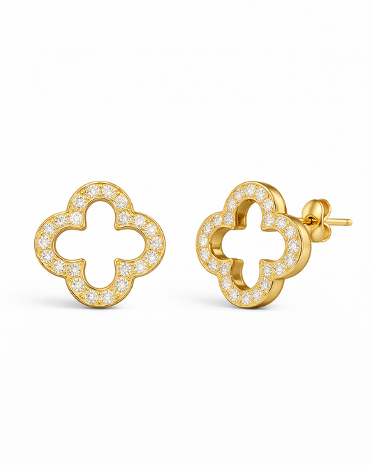 Clover Oorbellen Goldplated