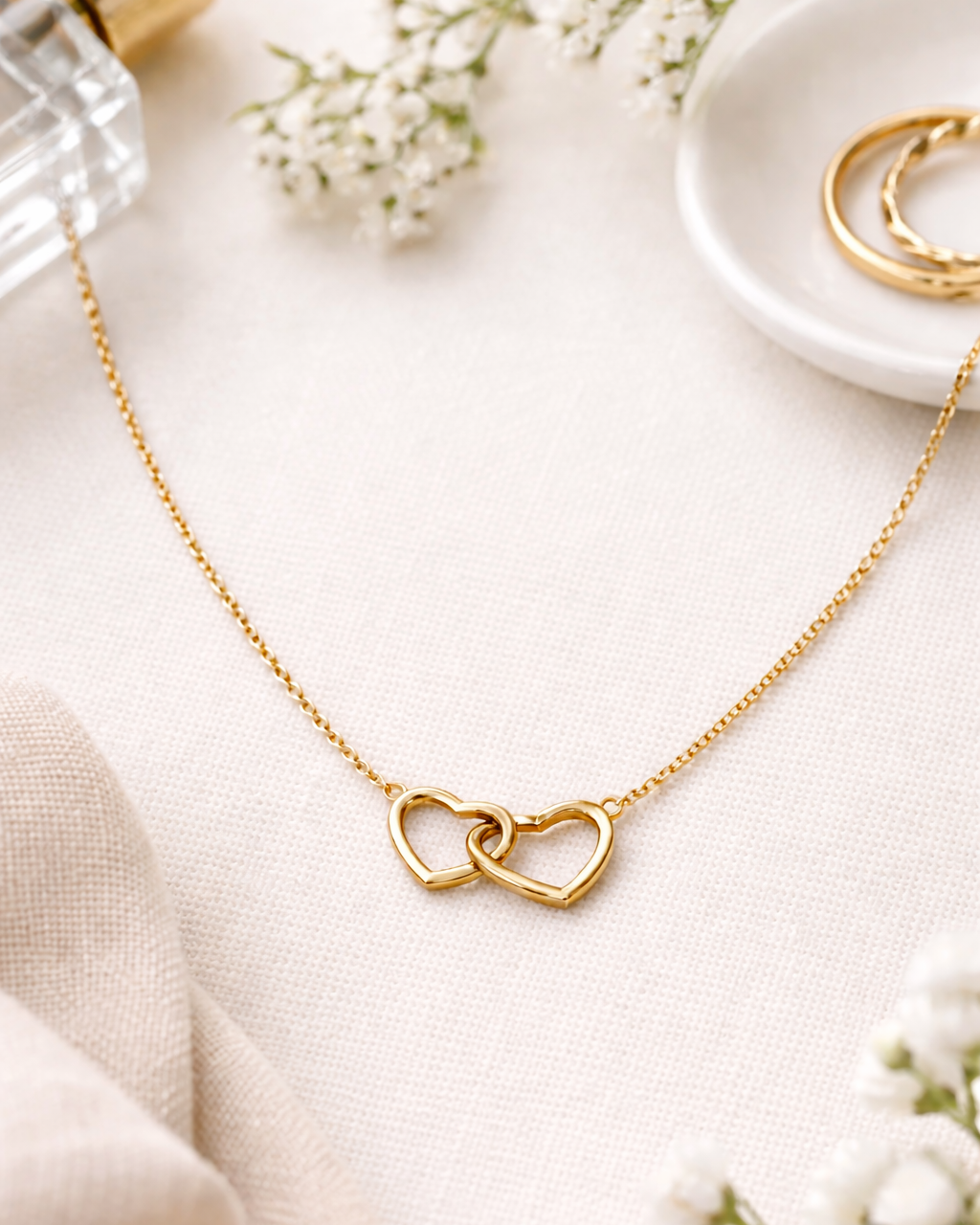 Dubbele Hart Ketting Goud