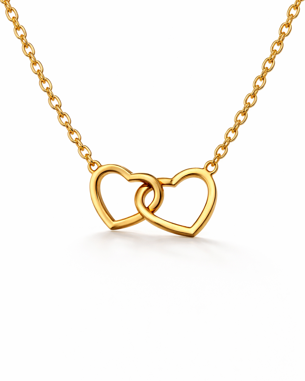 Dubbele Hart Ketting Goud
