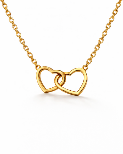 Dubbele Hart Ketting Goud