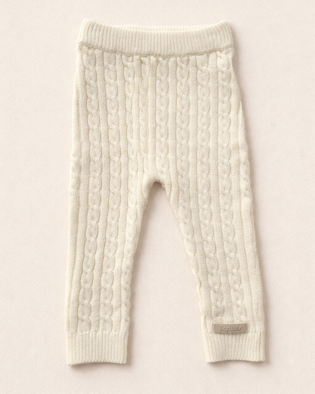 Gebreide Baby Set Beer Crème van Katoen