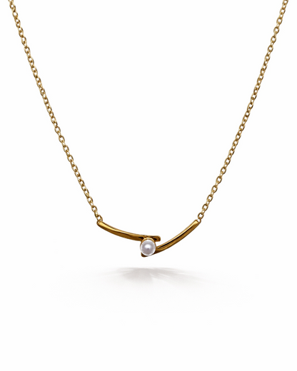 Minimalistische Gouden Ketting met Parel