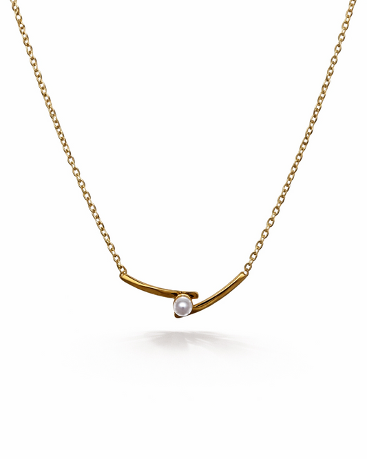 Minimalistische Gouden Ketting met Parel