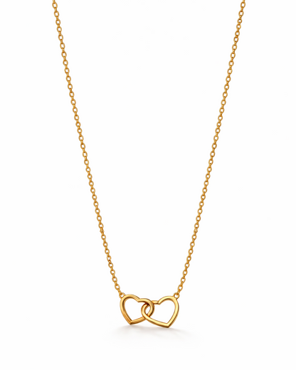 Dubbele Hart Ketting Goud