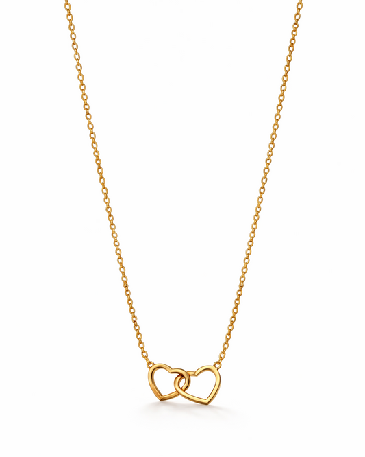 Dubbele Hart Ketting Goud