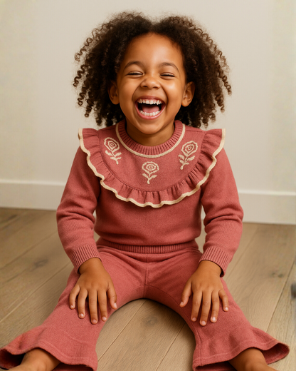 Meisjes Set met Rozen & Ruches